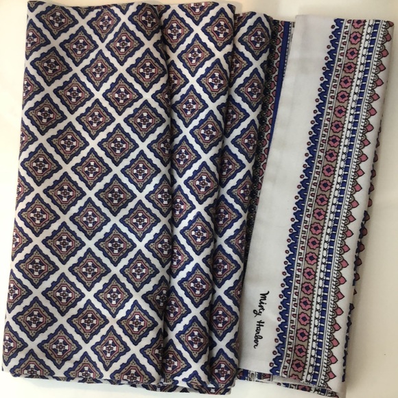 VTG 1940's Blue, Pink, White Misty Harbor Pattern Opera Scarf / Retro - Picture 8 of 8